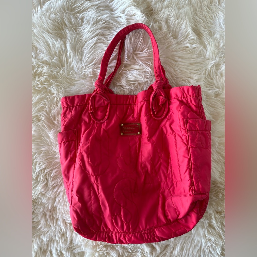 Marc Jacobs XL Quilted Nylon Tote *rare Lobster 🦞 color
